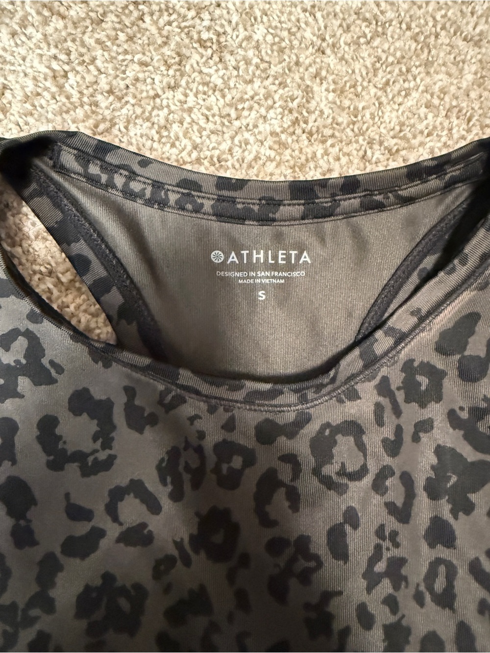 Athleta Leopard Racerback Top - Picture 2 of 3